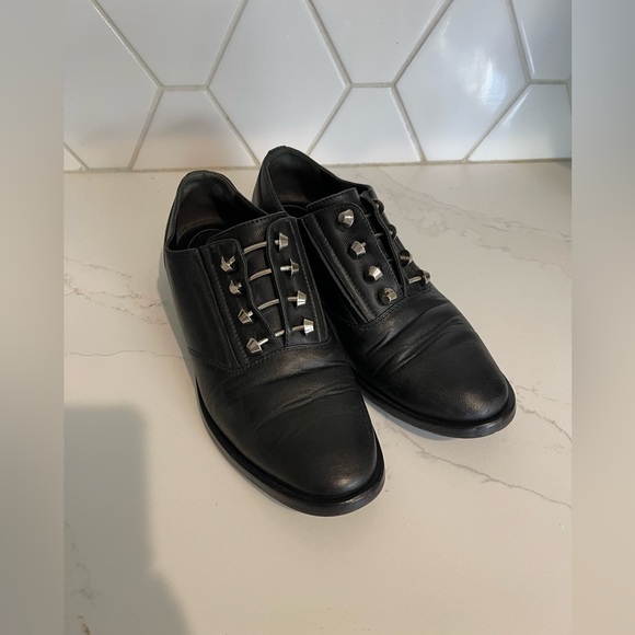 Balenciaga Black Oxford shoes with silver hardware-Size 36.5 - Picture 1 of 11
